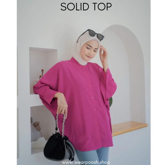 Solid Trendy Stiched Top.