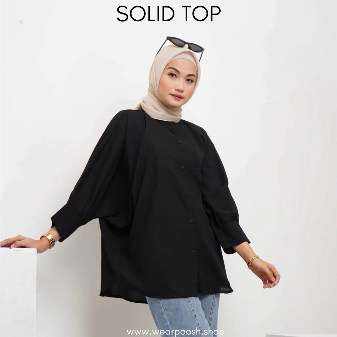 Solid Trendy Stiched Top.