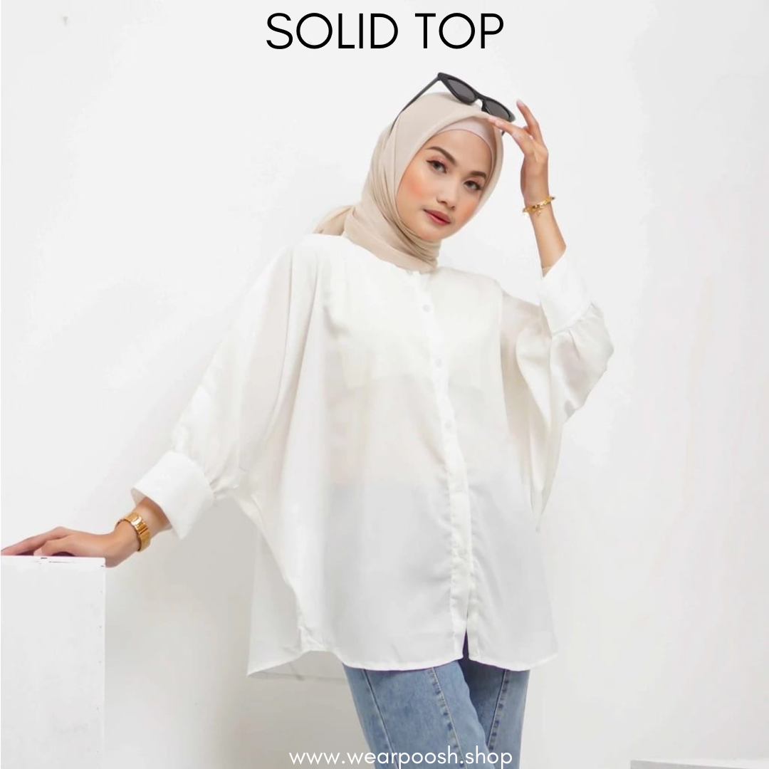 Solid Trendy Stiched Top.