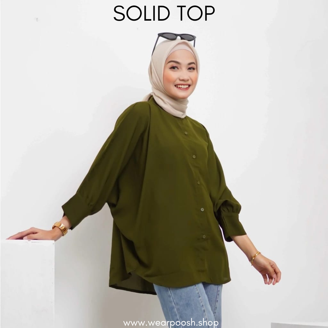 Solid Trendy Stiched Top.