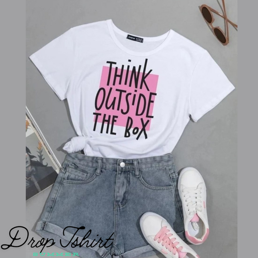 Think Outside Women drop Shoulder T-shirt