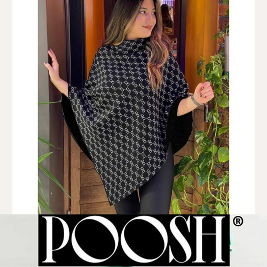 Royal Turtle Neck Poncho For Womens