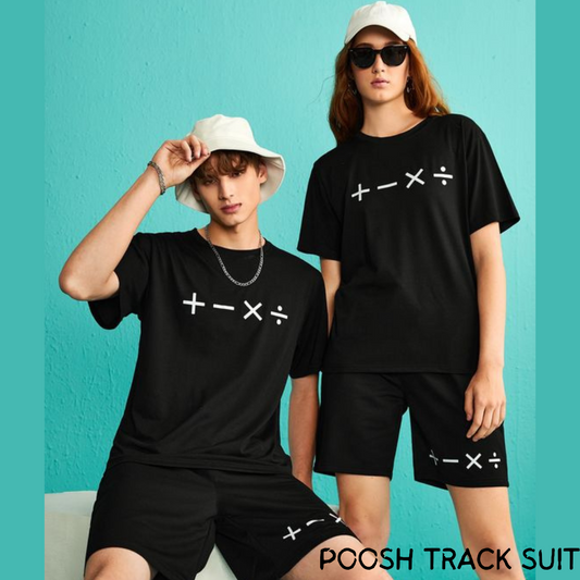 Casual Math Black Track Suit 2pcs