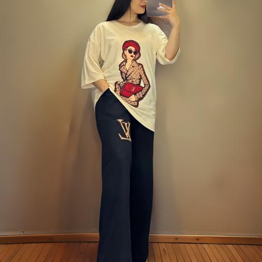 Latest Drop Shoulder Tee with Trouser For Her Article