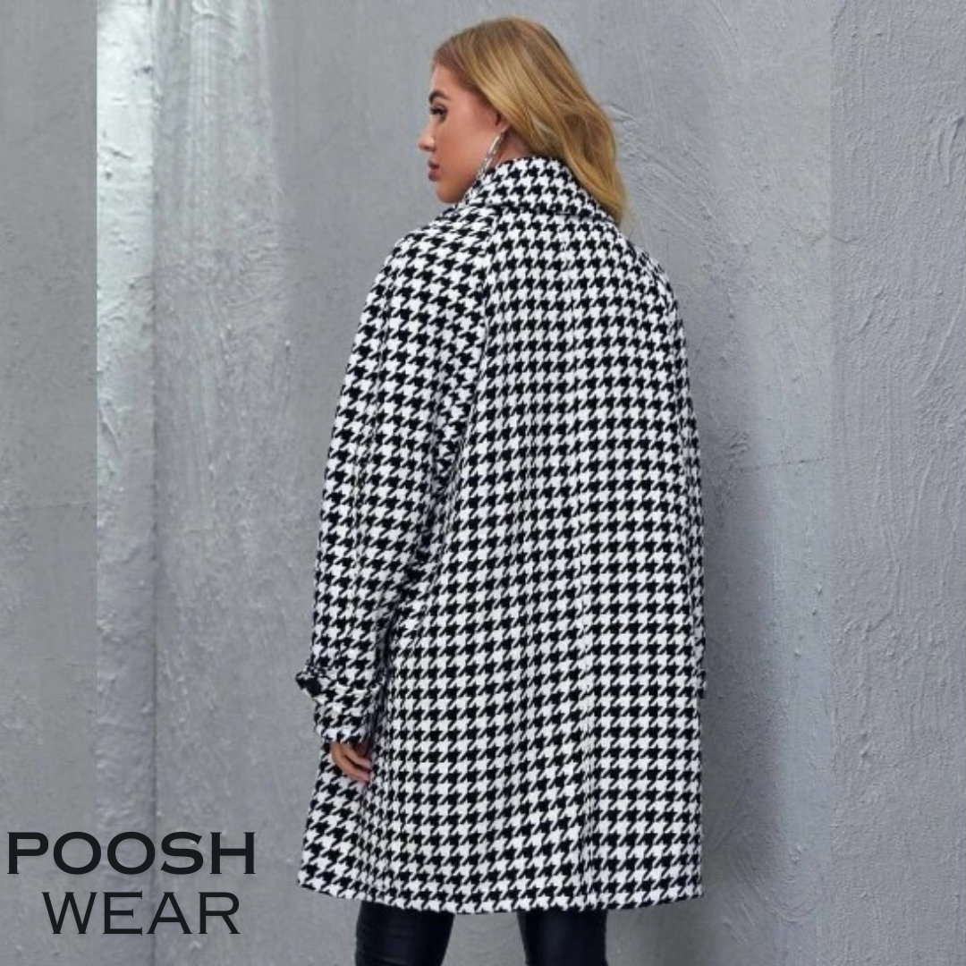 Winter White Arrow Printed Trench Stylish Coat.