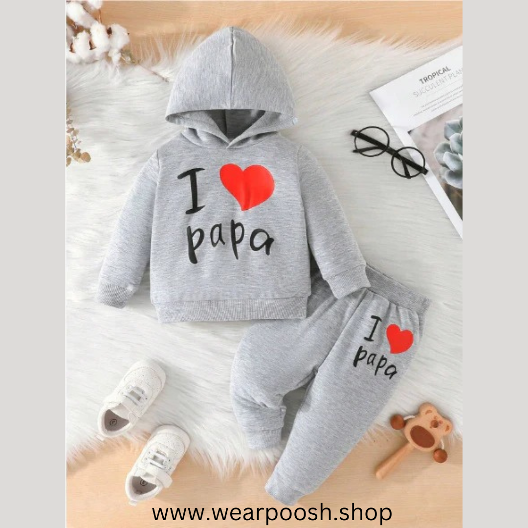 I Love Papa Kids Fleece 2pcs