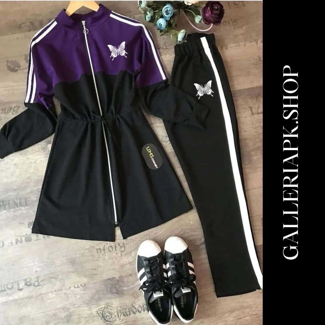 Stripe Womens 2pcs Winter Track Suit.