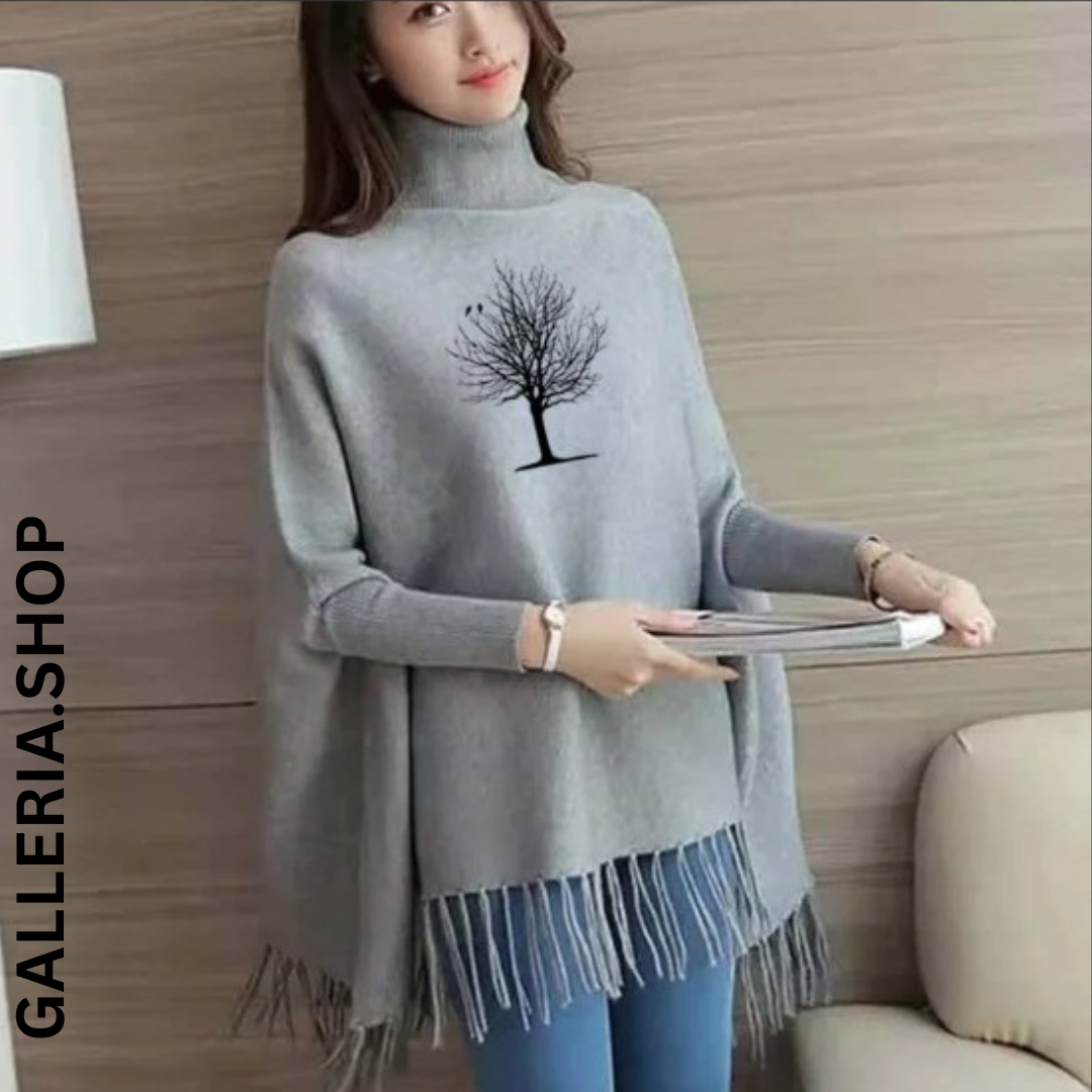 Tree Style Winter Poncho