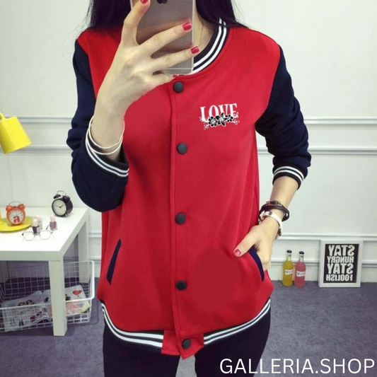 Red Stripe Button Jacket.