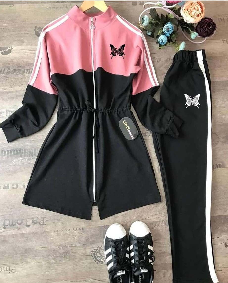 Stripe Womens 2pcs Winter Track Suit.